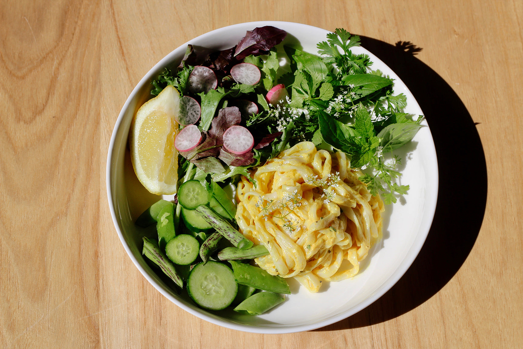 Farmer's Bounty Plate with Chilled Coconut-Turmeric Rice Noodles