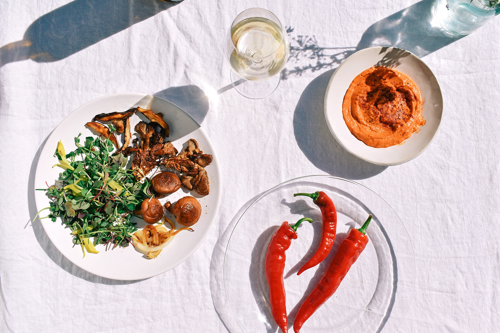 PAN ROASTED MUSHROOMS WITH SMOKY RED PEPPER TAHINI