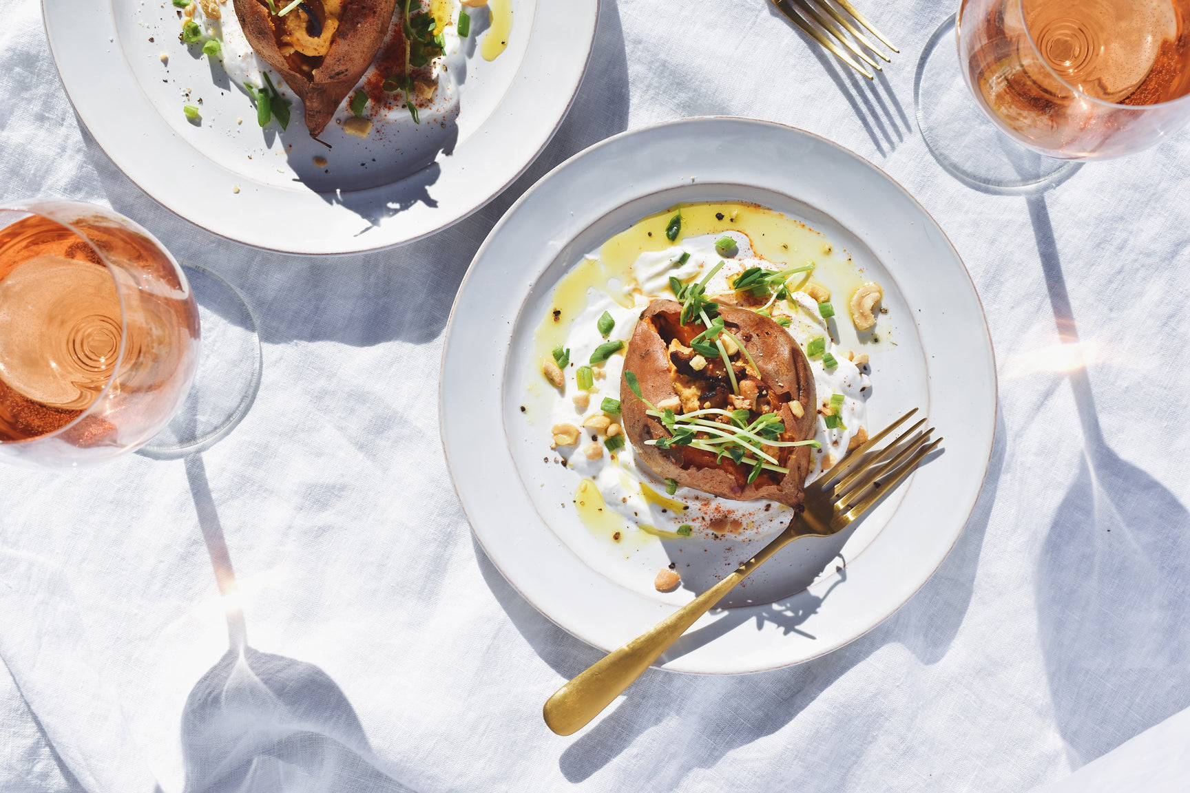 Creamy, Crispy Stuffed Sweet Potatoes