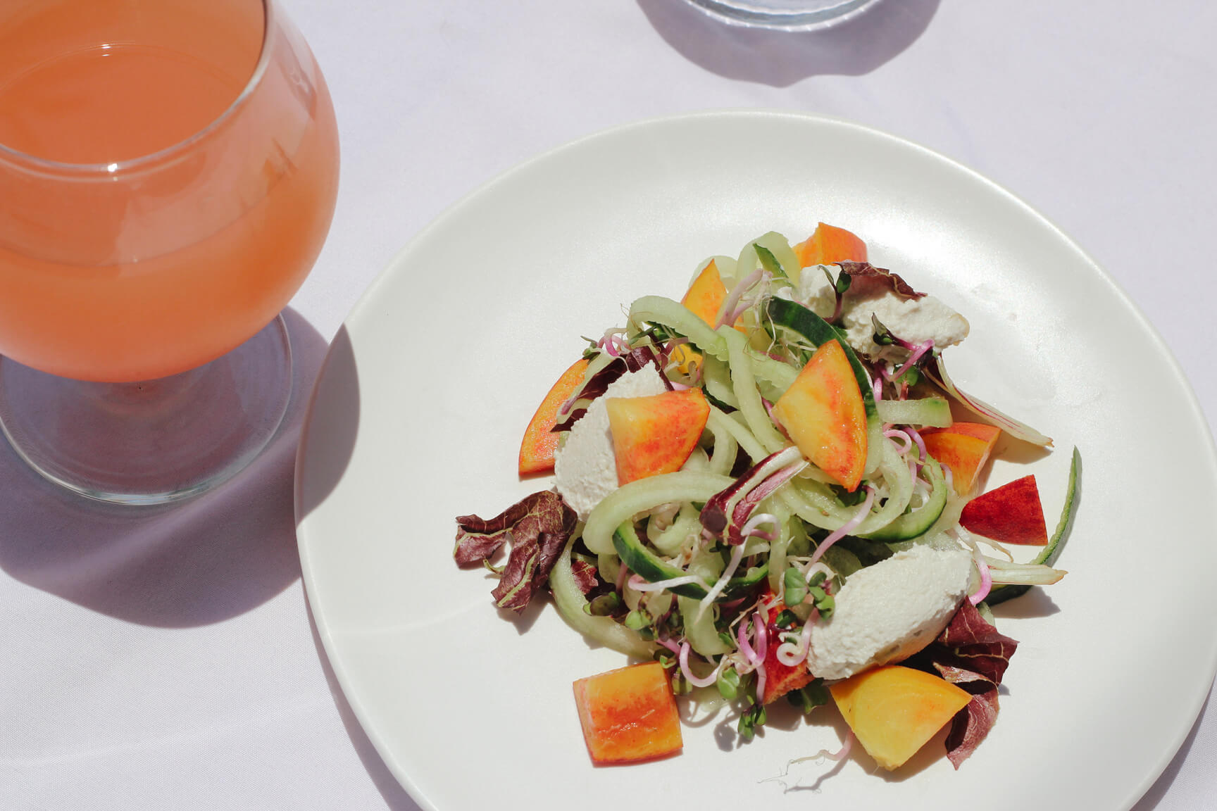 Hydrating Peach-Cucumber Frisée Salad
