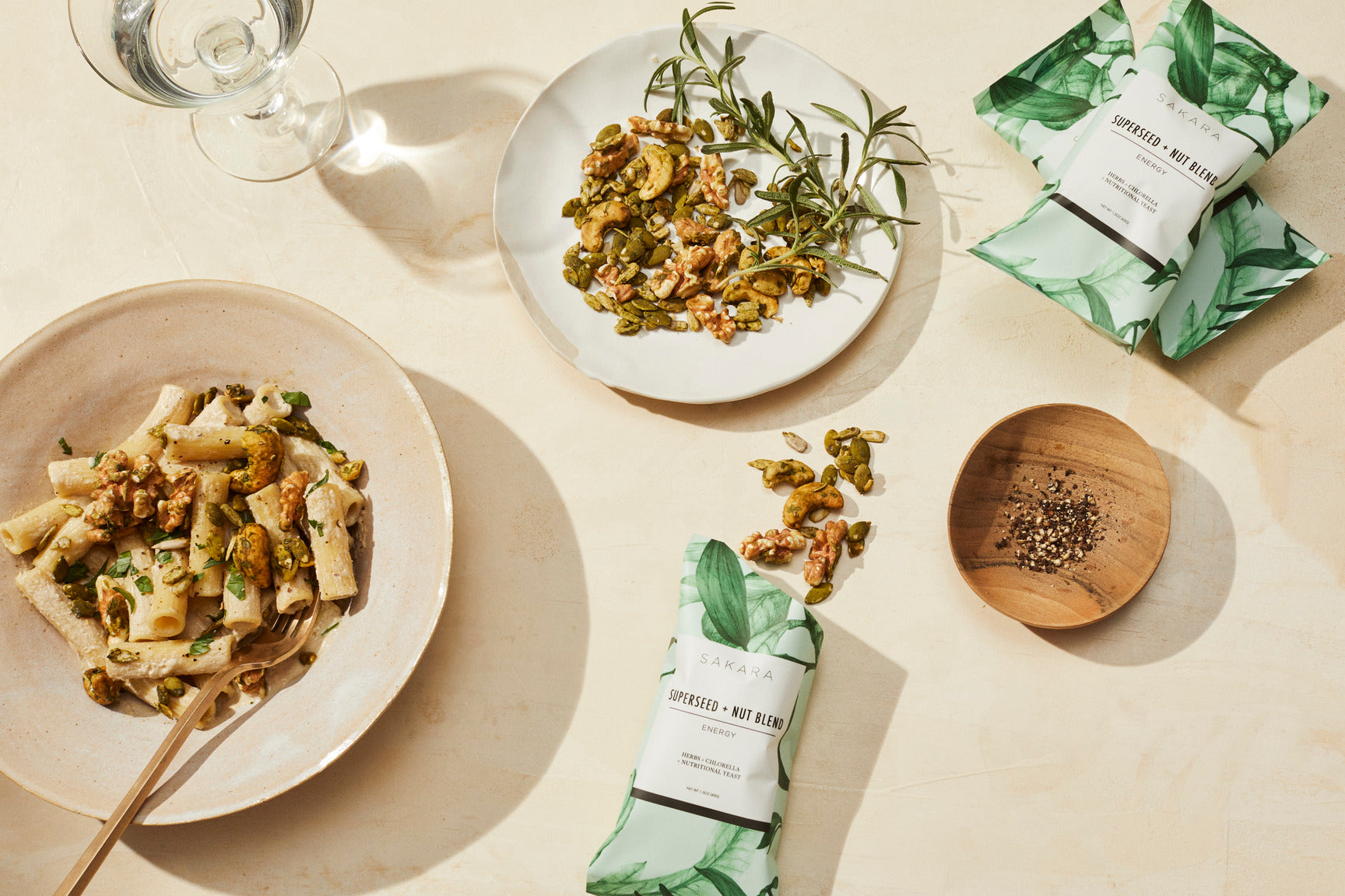 Simple Lemon-"Cheezy"-Rosemary Pasta