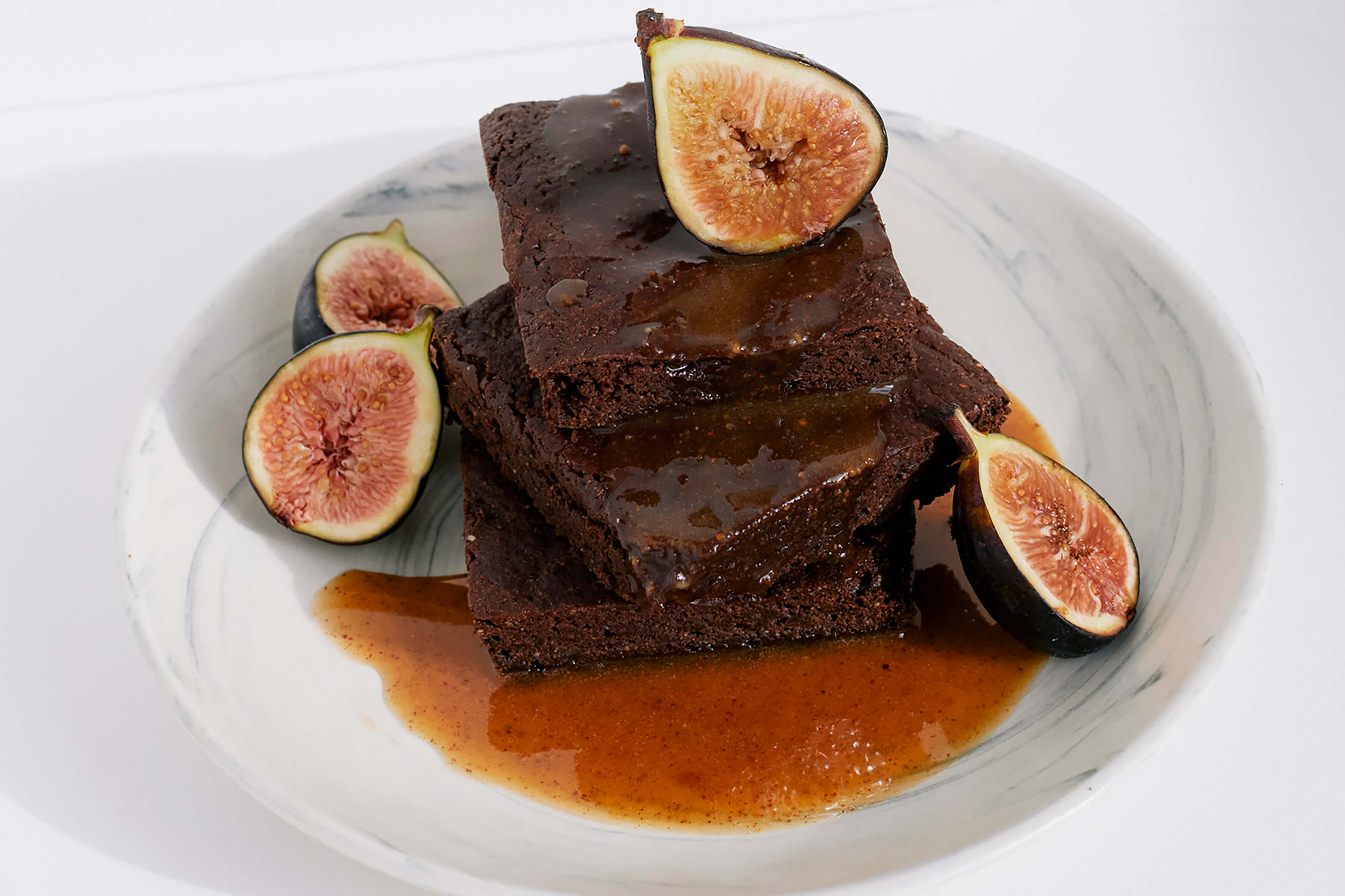 Slow Burn Brownies With Cinnamon-Caramel Drip