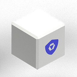 Stord Shipment Protection - A white box with a blue shield logo on the front of it